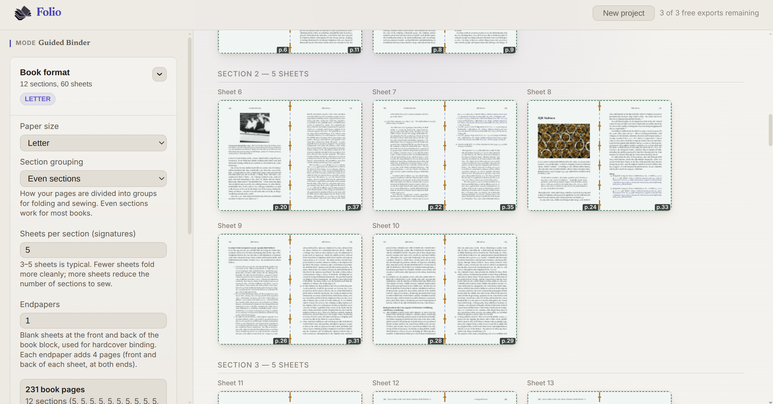 Imposition layout preview